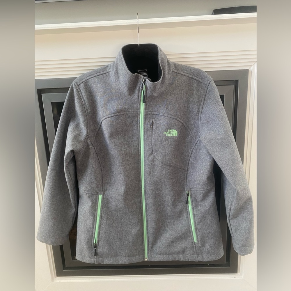 Women’s The North Face Gray / Lime Green Trim Apex Bionic Jacket - Sz XL